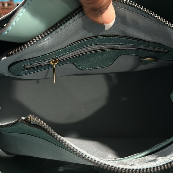 shoulder Handbag turquoise with a little print on the side and the strap - Picture 5 of 14